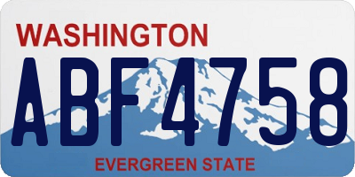 WA license plate ABF4758