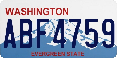 WA license plate ABF4759