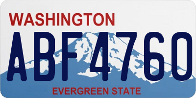 WA license plate ABF4760