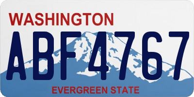 WA license plate ABF4767