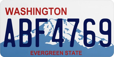WA license plate ABF4769