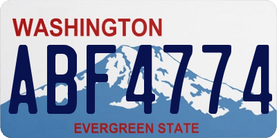 WA license plate ABF4774