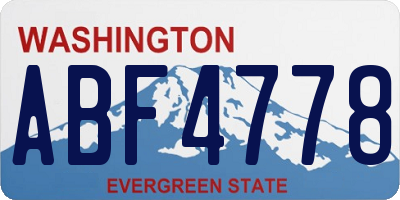 WA license plate ABF4778