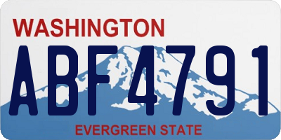 WA license plate ABF4791