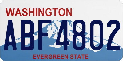 WA license plate ABF4802