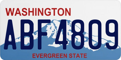 WA license plate ABF4809