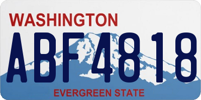WA license plate ABF4818