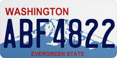 WA license plate ABF4822
