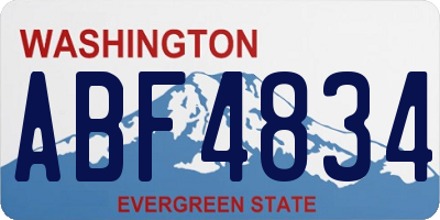 WA license plate ABF4834