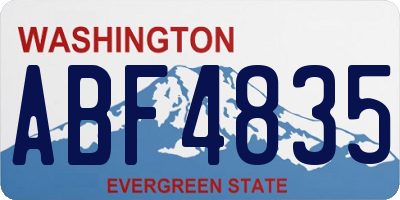 WA license plate ABF4835