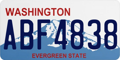 WA license plate ABF4838