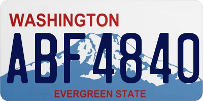 WA license plate ABF4840