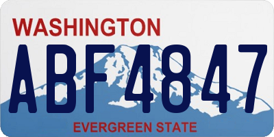 WA license plate ABF4847