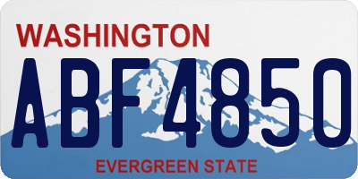 WA license plate ABF4850