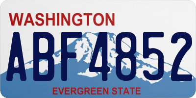 WA license plate ABF4852