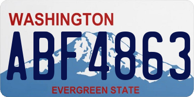 WA license plate ABF4863