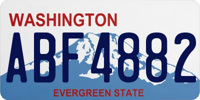 WA license plate ABF4882