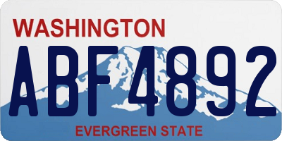 WA license plate ABF4892