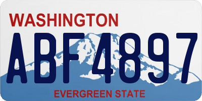WA license plate ABF4897