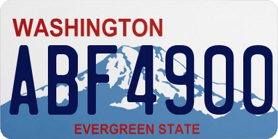 WA license plate ABF4900