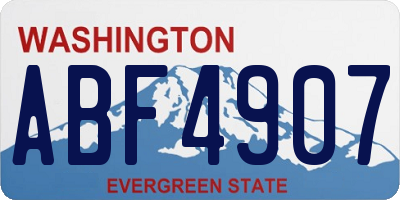WA license plate ABF4907