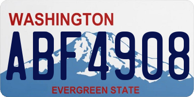 WA license plate ABF4908
