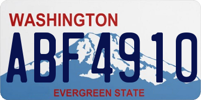 WA license plate ABF4910