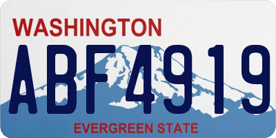 WA license plate ABF4919
