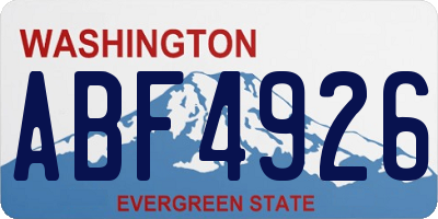 WA license plate ABF4926