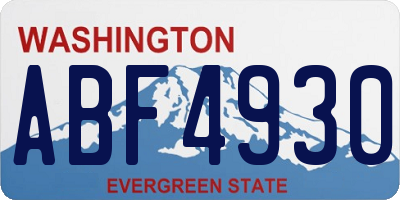 WA license plate ABF4930