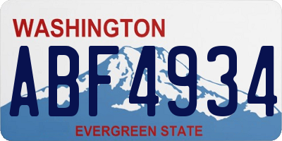 WA license plate ABF4934