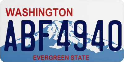 WA license plate ABF4940