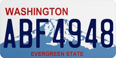 WA license plate ABF4948