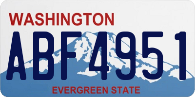 WA license plate ABF4951
