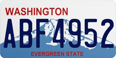 WA license plate ABF4952