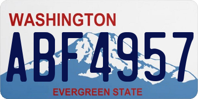 WA license plate ABF4957
