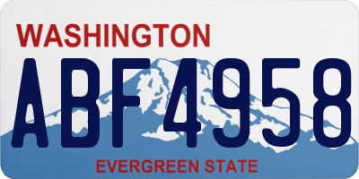 WA license plate ABF4958