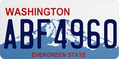 WA license plate ABF4960