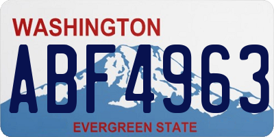 WA license plate ABF4963