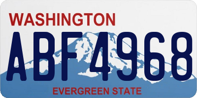 WA license plate ABF4968