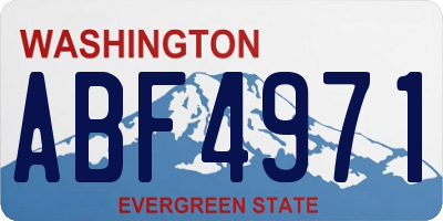 WA license plate ABF4971