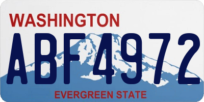 WA license plate ABF4972