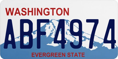 WA license plate ABF4974