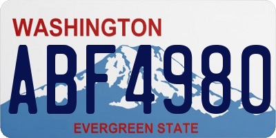 WA license plate ABF4980