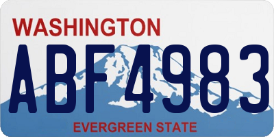 WA license plate ABF4983