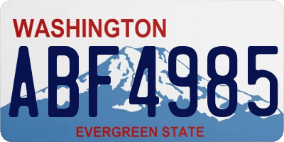 WA license plate ABF4985