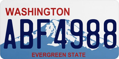 WA license plate ABF4988