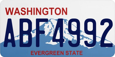 WA license plate ABF4992