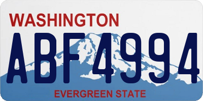 WA license plate ABF4994