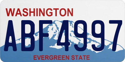 WA license plate ABF4997